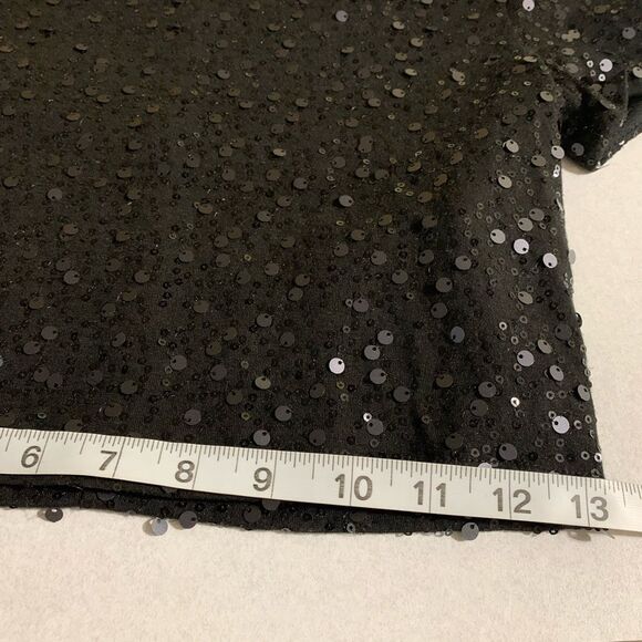 FOREVER 21 CROP TOP WOMEN SMALL BLACK SEQUIN LINED PARTY DATE NIGHT. - Picture 7 of 7